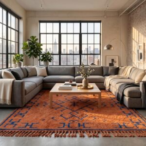Berber Terracotta Beni ourain Rug