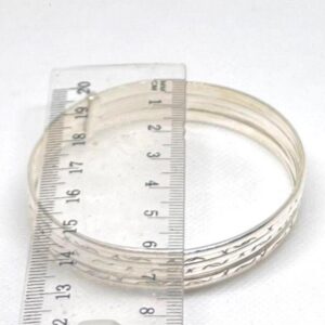 Sterling Silver Bangle Set, Berber Cuff Bracelets, Tribal Jewelry