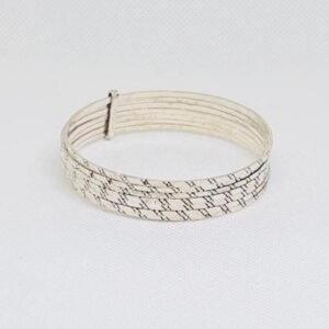 Handmade Berber Silver Cuff Bracelet: Tribal Boho Jewelry