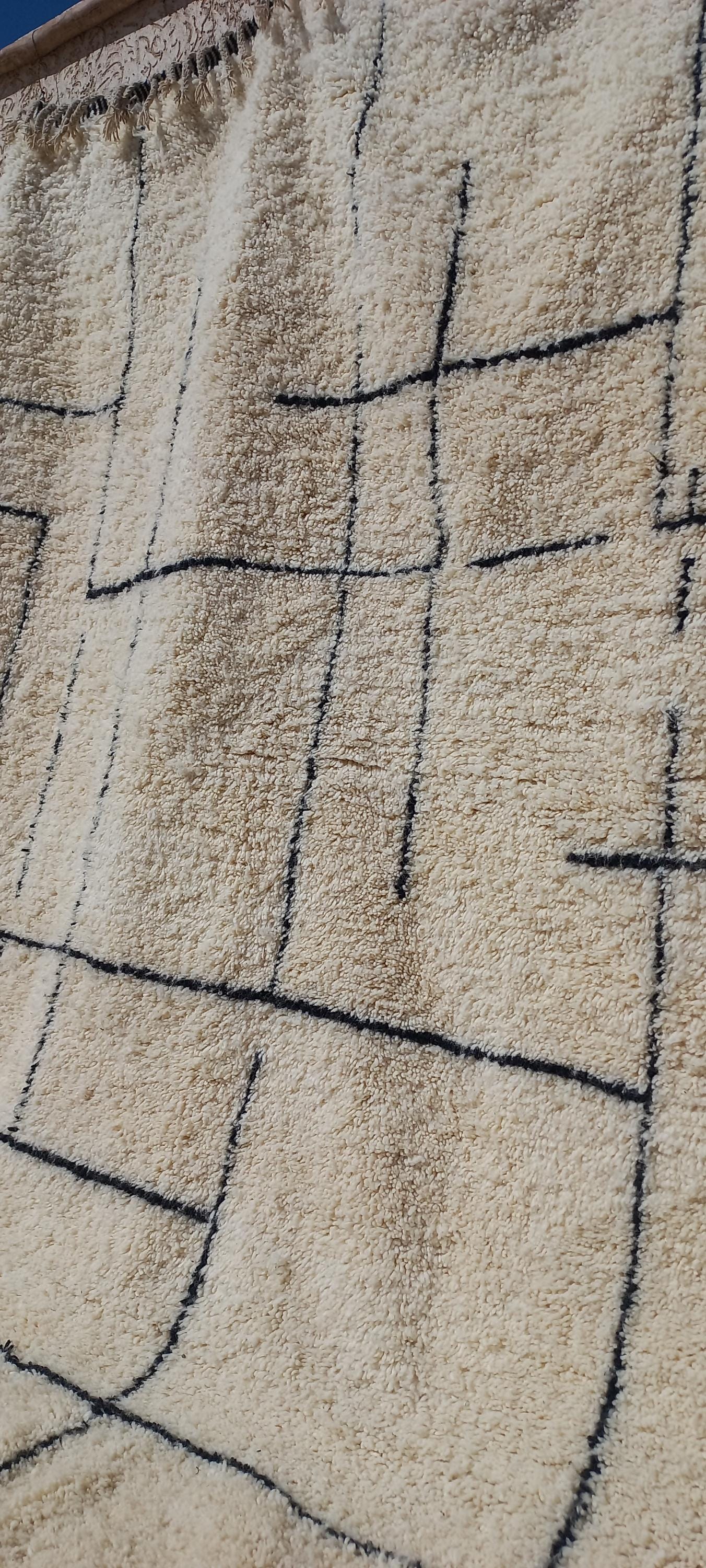 Berber Authentic Beni Ourain Rug 8x5 ft