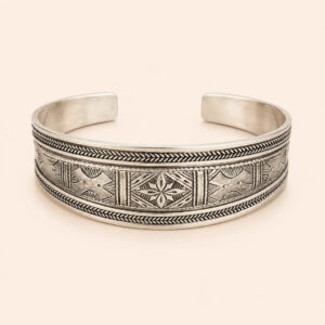 Amazigh Silver Cross Bracelet – Atlas Motif Bracelet