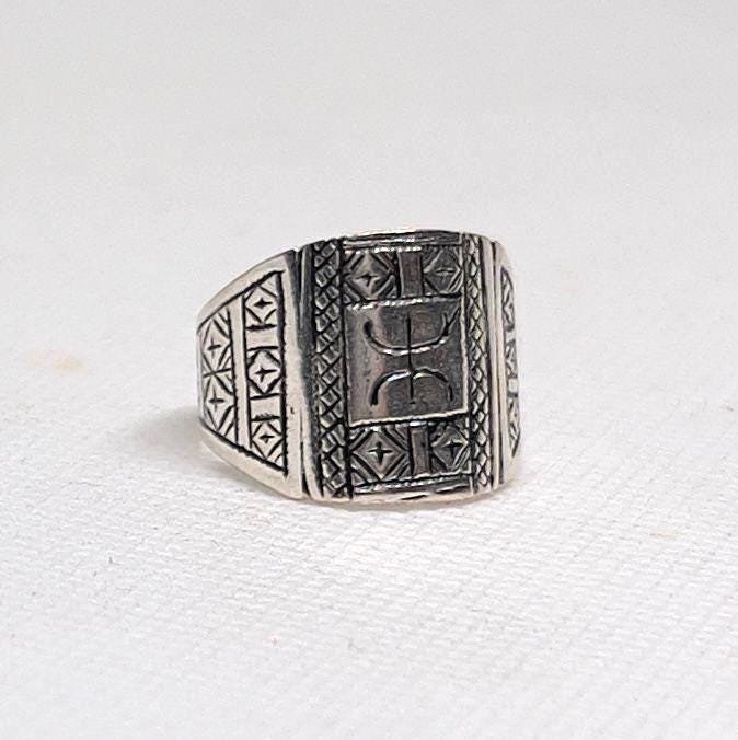 Berber Silver Ring: Handmade Sterling Silver Yaz Symbol - Boho Tribal Jewelry