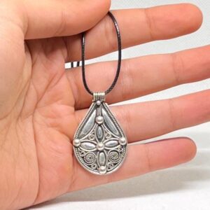 Berber Amulet Sterling Silver Pendant Necklace: Tuareg Cross