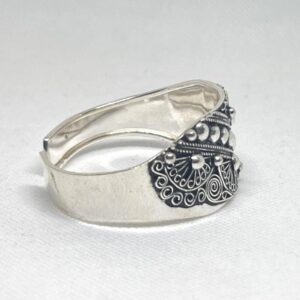 Berber Sterling Silver Cuff Bracelet, Tuareg Tribal Bangle, Adjustable Boho