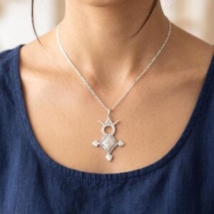 Tuareg Cross Pendant: Sterling Silver African Croix du Sud Necklace