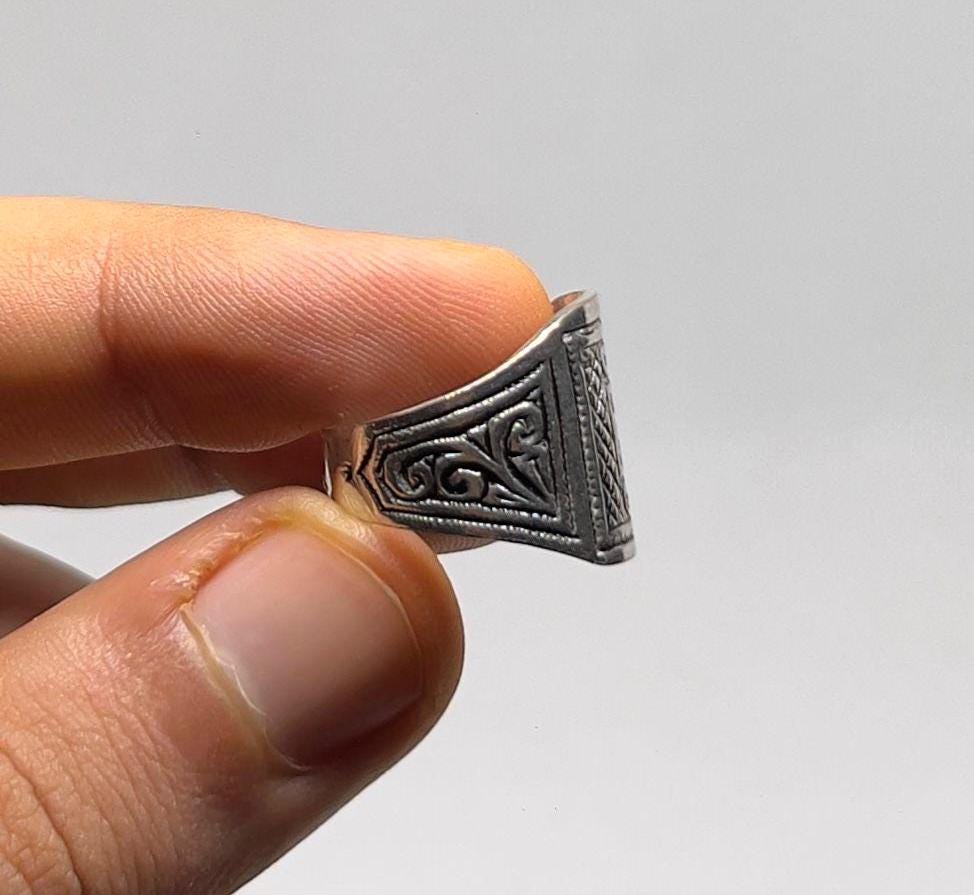 Berber Silver Ring: Handmade Sterling Yaz Symbol, Boho Tribal Jewelry
