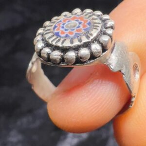 Handmade Berber Sterling Silver Ring: African Tribal Rosetta Bead