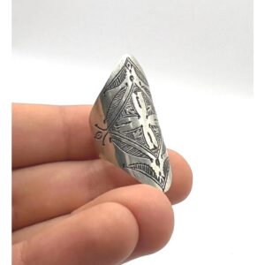 Sterling Silver Amazigh Ring: Berber Tribal Boho Ethnic Jewelry (Size 56 FR / 7.5 US)
