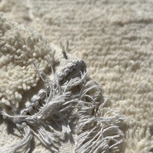 White Beni Ourain Rug - Minimalist Cream Diamond Rug - Handmade Berber Wool Carpet - Shaggy Ivory Area Rug - Scandi Boho Decor - Custom
