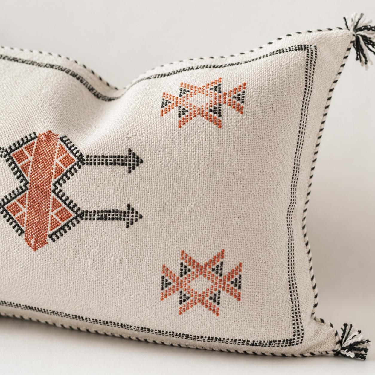 Amazigh Cactus Silk Cover 12x20 Handmade Lumbar Pillow