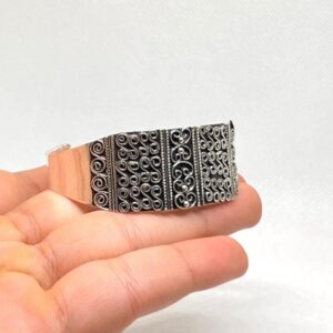 Adjustable Berber Bracelet, Sterling Silver Tuareg Tribal Cuff