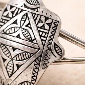 Berber Silver Geometric Bracelet – Moroccan Accent for Daily Wear