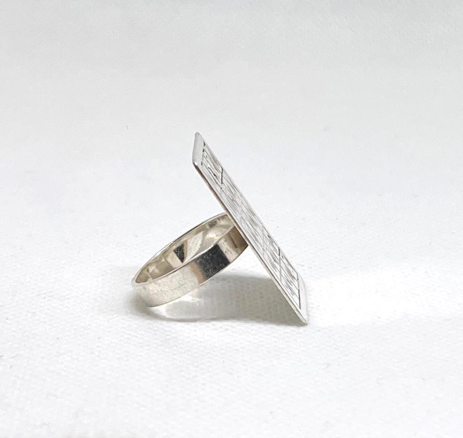 Talismanic Berber Tuareg Silver Ring: Magic Square Jewelry