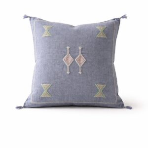 Berber Handmade cactus silk cushion case Blue Pillow