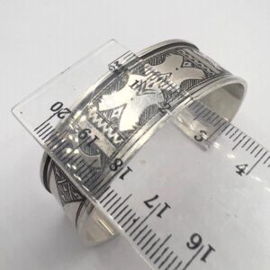 Sterling Silver Tuareg Cuff Bracelet: Hand-Engraved Berber Tribal Bangle, Boho Ethnic African Hammered Jewelry