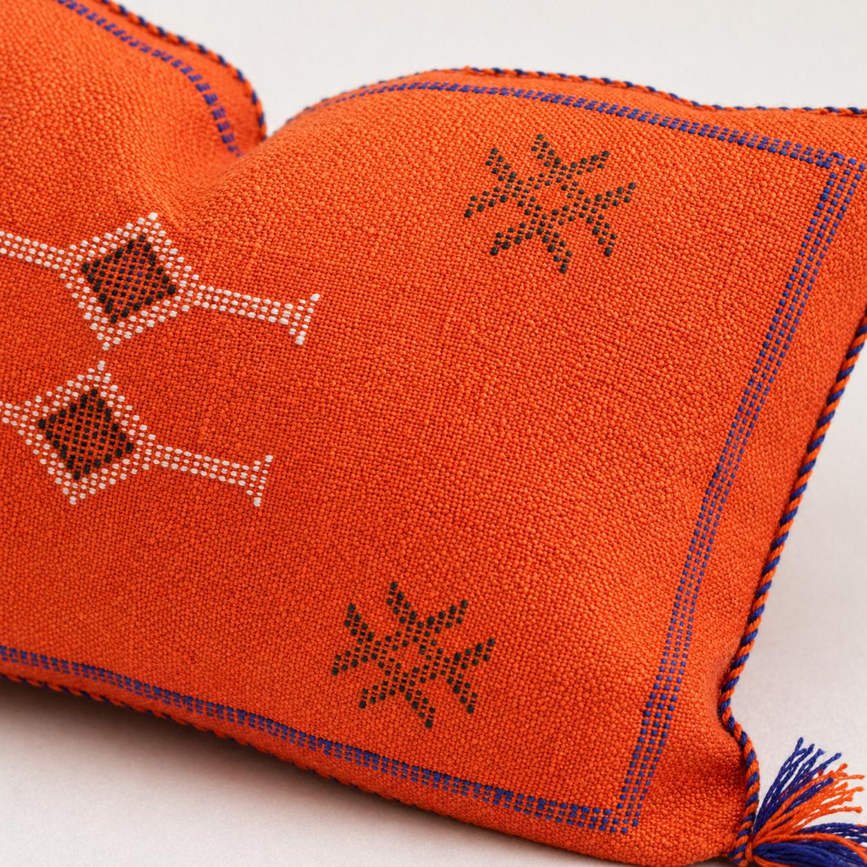 Amazigh Cactus Silk Cover 12x20 Handmade Lumbar Pillow
