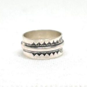 Amazigh Handmade Sterling Silver Tuareg Ring: Berber Tribal Jewelry Size 56 EU, 8 US