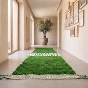Berber Green Hallway Rug