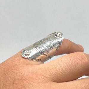 Handmade Berber Silver Ring: Tuareg Sterling African Long Engraved Tribal Ethnic Boho Jewelry