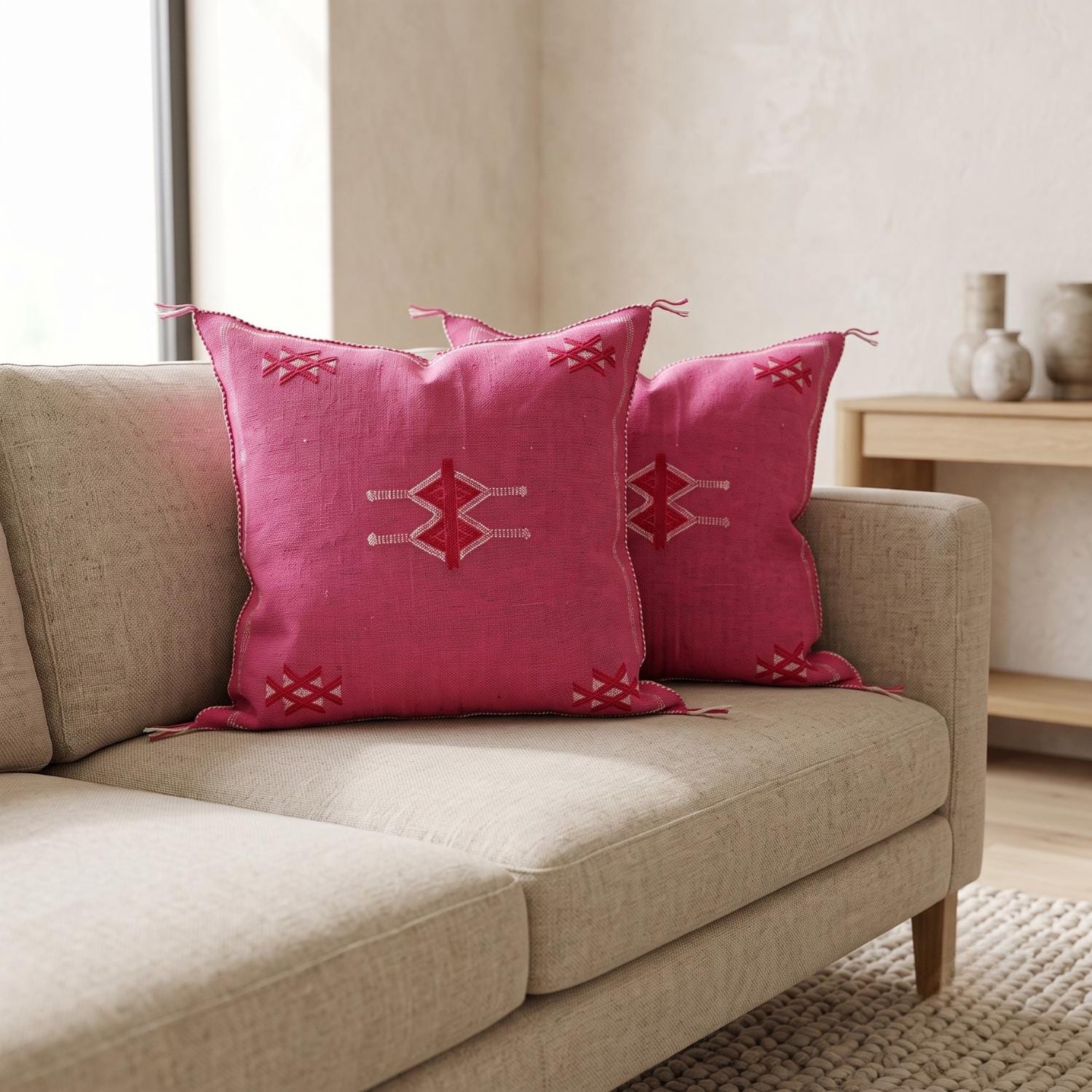 Berber Pink Cactus Pillow