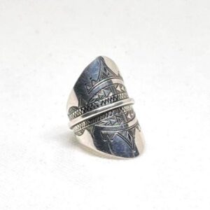 Handmade Engraved Sterling Silver Berber Ring: Tribal Bohemian Jewelry