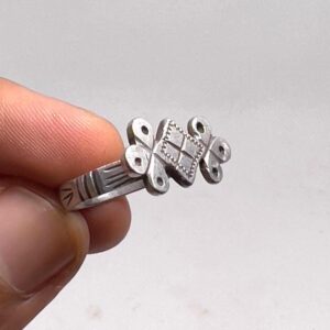Antique Berber Silver Ring: Sahrawi Tuareg Engraved Tribal Jewelry, Size 9