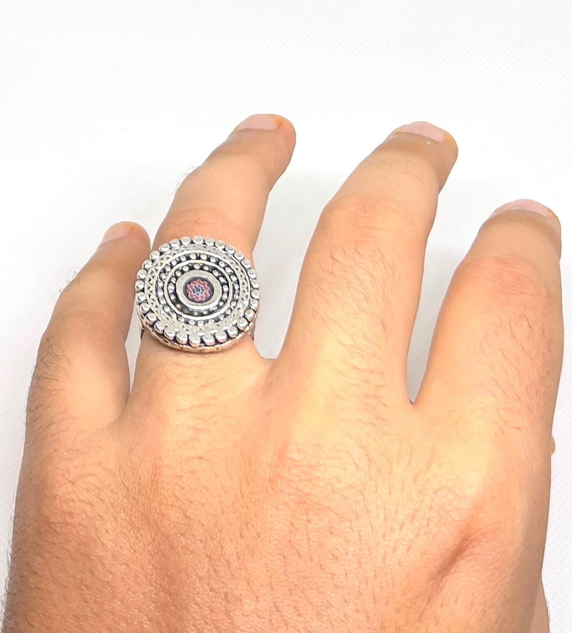 Handmade Berber Silver Plated Ring: Tribal Jewelry