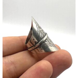 Handmade Sterling Silver Berber Ring: Tribal Tuareg Jewelry, Size 65 FR / 11 US