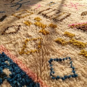 Handmade Berber Carpet Ivory & Multicolor