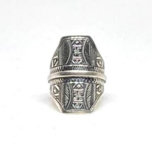 Handmade Berber Sterling Silver Ring: Kabyle Tuareg Tribal Jewelry, US Size 8