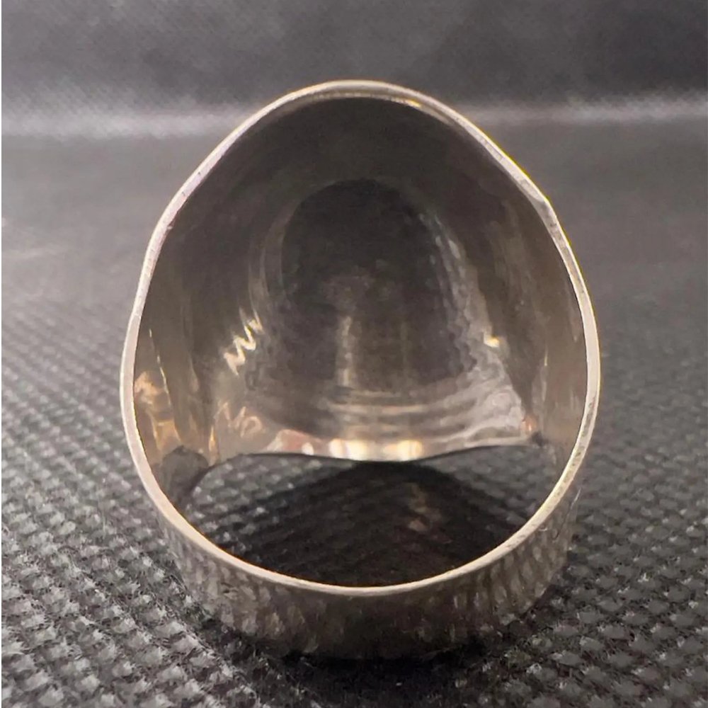 Handmade Sterling Silver Berber Ring: Spiral Engraved Tribal Jewellery, Size 8