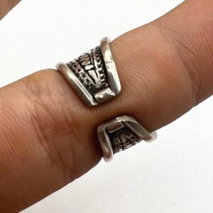 Sterling Silver Amazigh Ring - Hand-Engraved Berber Tribal Band (Size 57 FR / 8 US)
