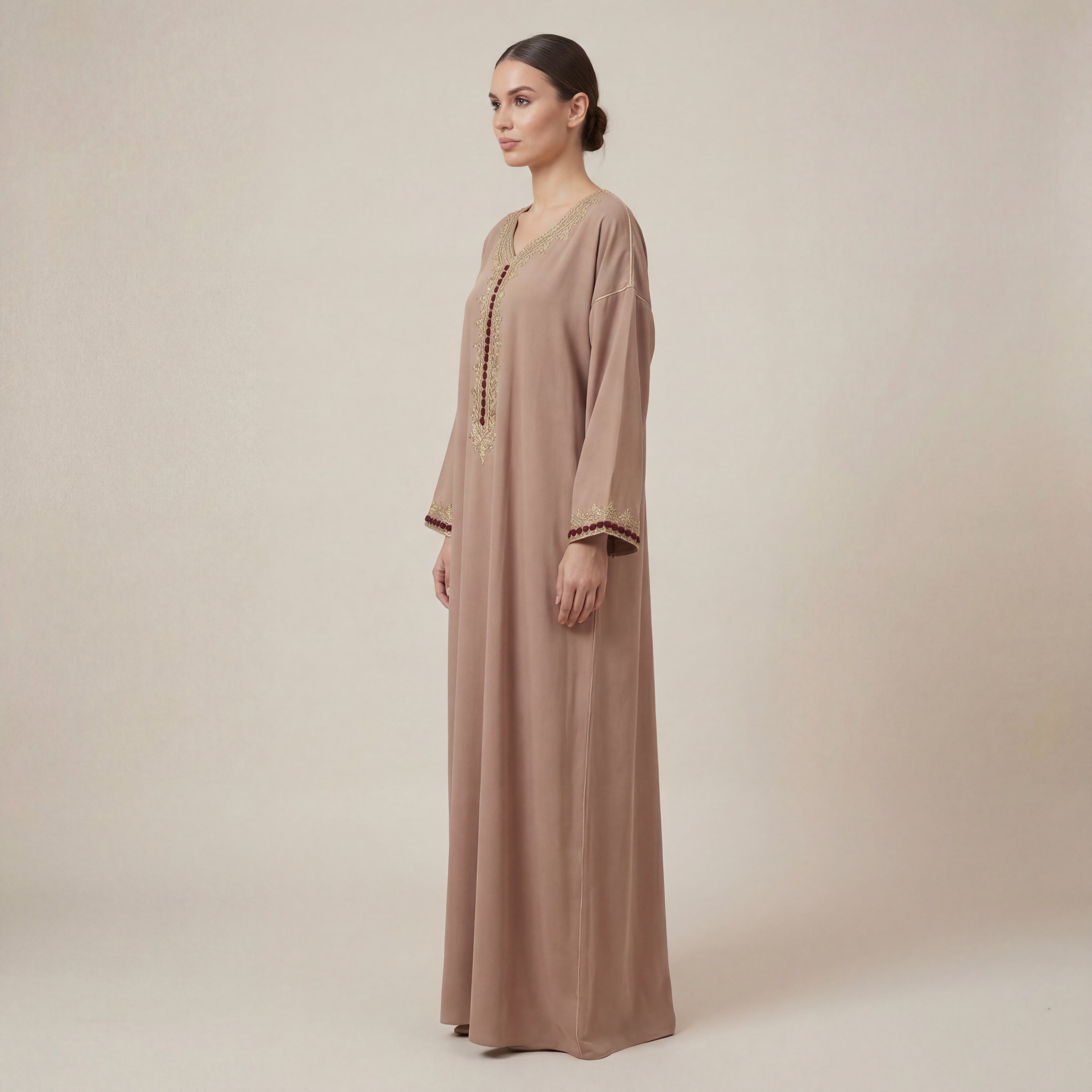Gandoura Dress - Beige Cultural Occasion Wear