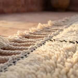 Berber Ivory Architectural Wool Rug, Black Grid Line Beni Ourain Carpet, Bauhaus Modern Shag Home