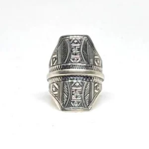 Sterling Silver Ring - Handmade Berber Tuareg Tribal Jewelry (US Size 8)