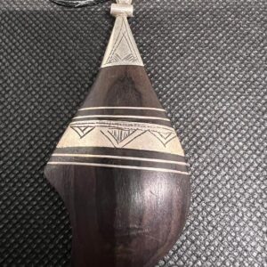 Antique Tuareg Ebony Pendant: Sterling Silver Inlay, African Amulet
