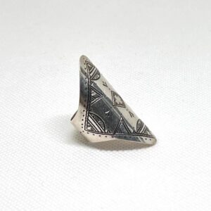 Handmade Engraved Sterling Silver Berber Ring: Tribal Jewelry, Size 8 US