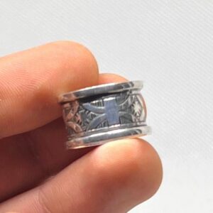 Handmade Sterling Silver Tuareg Ring: Berber Yaz Z Tribal Jewelry, Size 56 EU