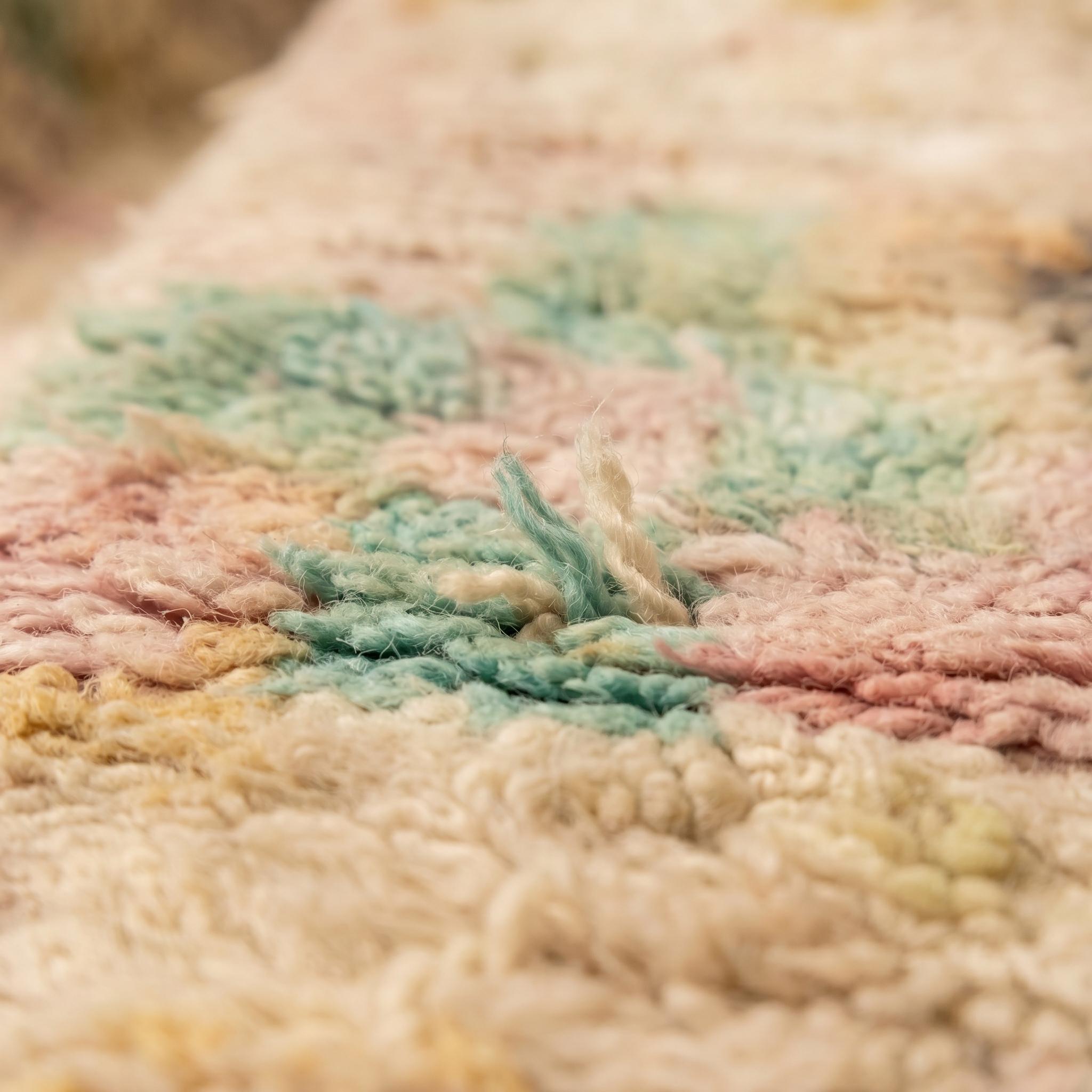 Azilal Rug - Handmade Wool Rug - Pastel Abstract Berber Carpet - 8x5 Boho Area Rug - One of a Kind Rug