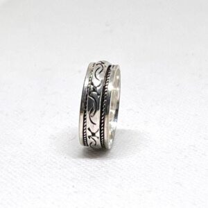 Vintage Handmade Berber Sterling Silver 925 Spinning, Spinner Silver Ring, Boho Meditation Band