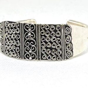 Adjustable Berber Bracelet, Sterling Silver Tuareg Tribal Cuff