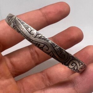 Handmade Tuareg Sterling Silver Bangle: Berber Tribal Jewelry