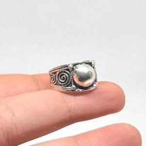 Handmade Berber Sterling Silver Ring: Tribal Band, Size 9