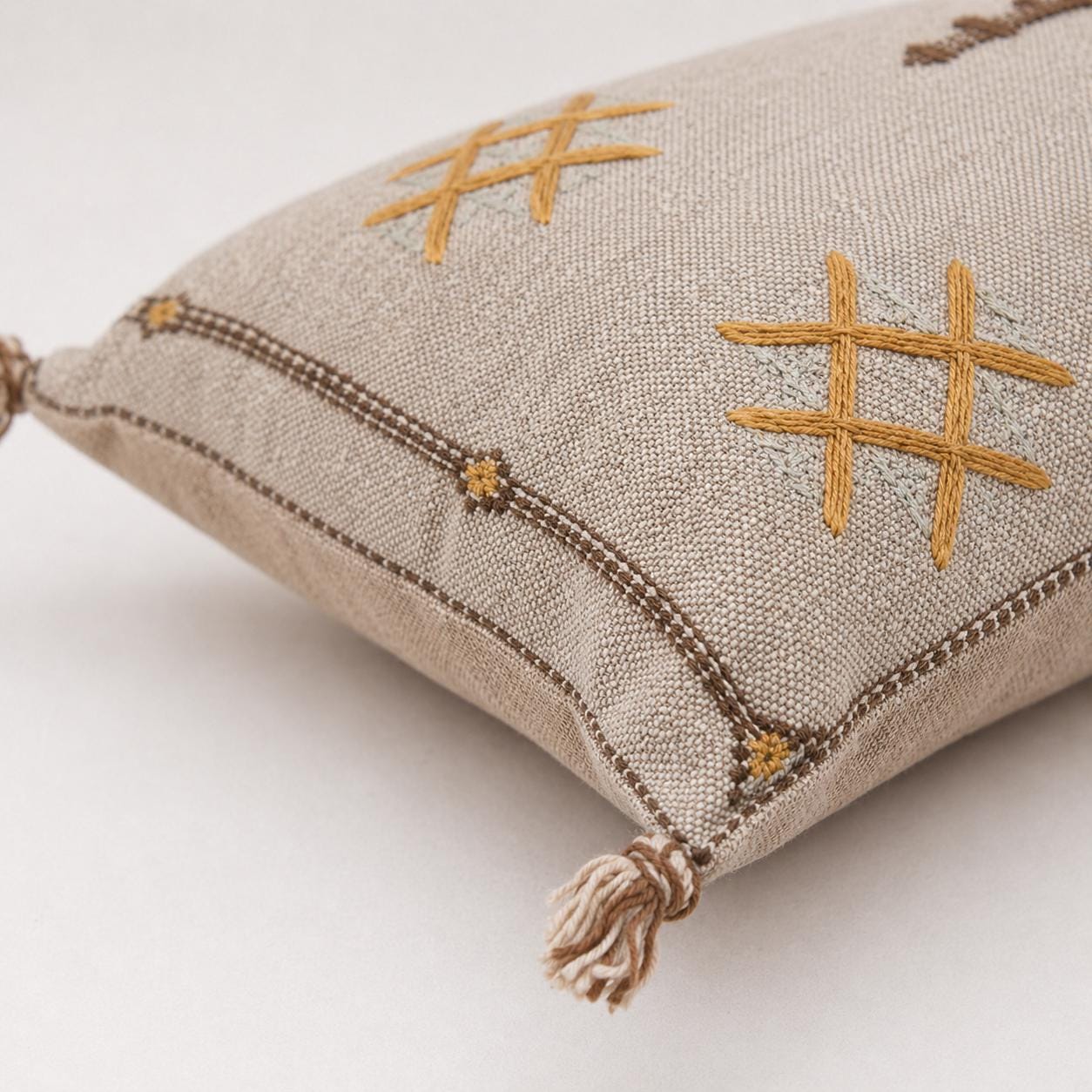 Amazigh Cactus Silk Cover 12x20 Handmade Lumbar Pillow