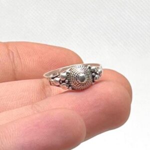 Berber Beaded Balls Spiral Sterling Silver Ring: Handmade Tribal Ethnic Traditional Vintage Jewelry