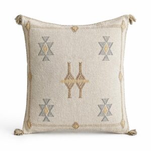 Berber Silver Cactus Silk Handmade Sabra Cushion Pillow