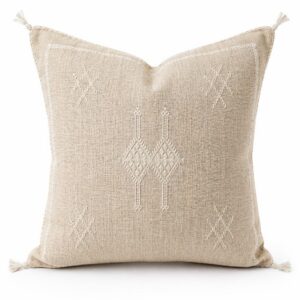 Berber Beige Cactus Silk Handmade Sabra Cushion Pillow
