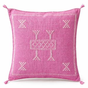 Berber Hot Pink Handmade cactus silk cushion Pillow