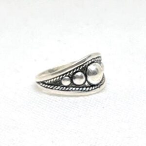Berber Beaded Balls Band Sterling Silver Statement Ring: Handmade Tribal Ethnic Traditional Vintage