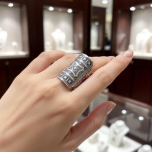 Handmade Engraved Sterling Silver Berber Ring: Tribal Jewelry, US Size 8
